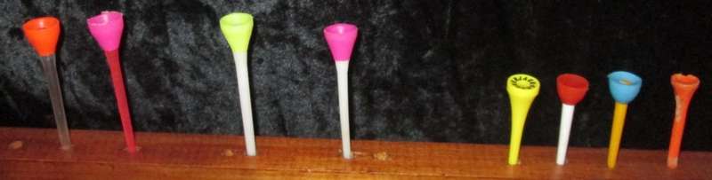 Sport-Golf Ball Collection-Memorabilia Homemade Stand with 35 Golf Balls from different competitions