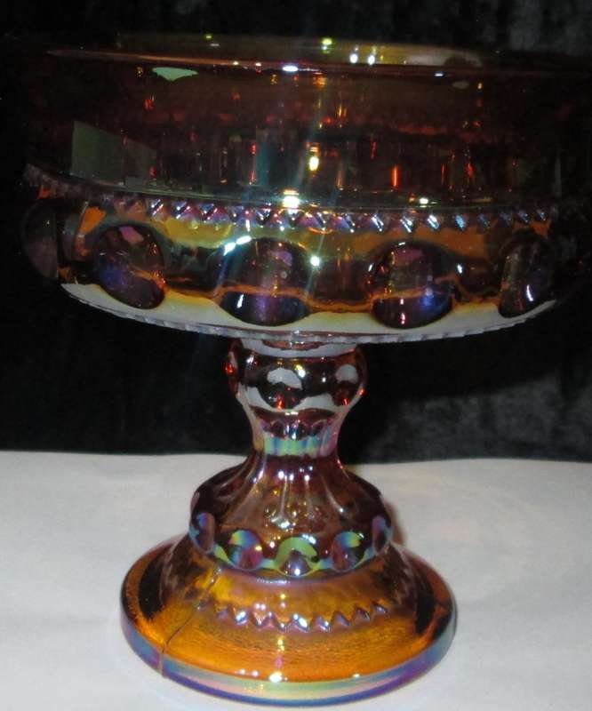 Home Decor-Kitchen Ware-Serving Ware- Indiana Glass Amber Kings Crown Footed Compote Sweet Dish