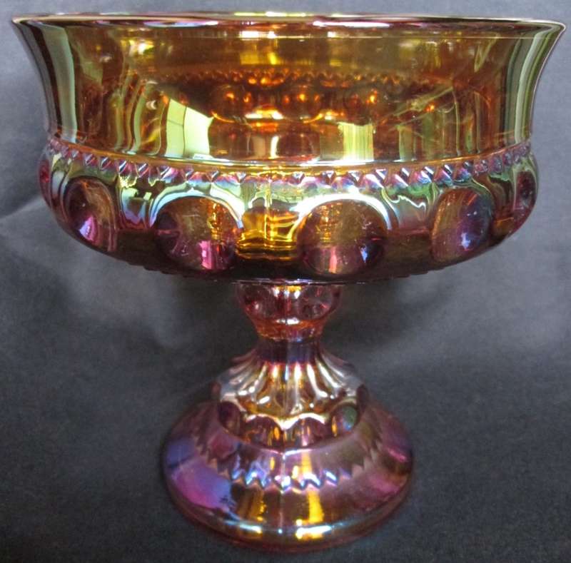 Home Decor-Kitchen Ware-Serving Ware- Indiana Glass Amber Kings Crown Footed Compote Sweet Dish