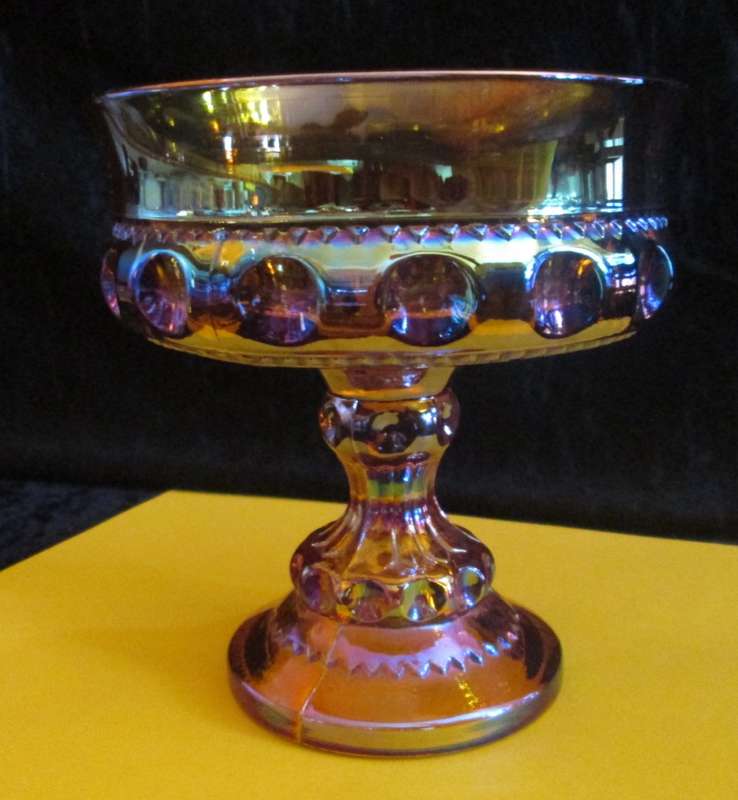 Home Decor-Kitchen Ware-Serving Ware- Indiana Glass Amber Kings Crown Footed Compote Sweet Dish