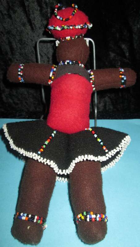 Home Decor-Collectable Handmade African Ndebele Doll with Baby