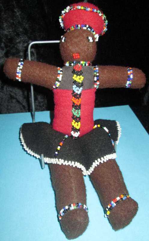 Home Decor-Collectable Handmade African Ndebele Doll with Baby