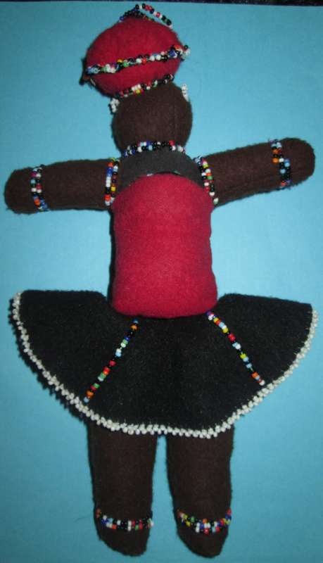Home Decor-Collectable Handmade African Ndebele Doll with Baby