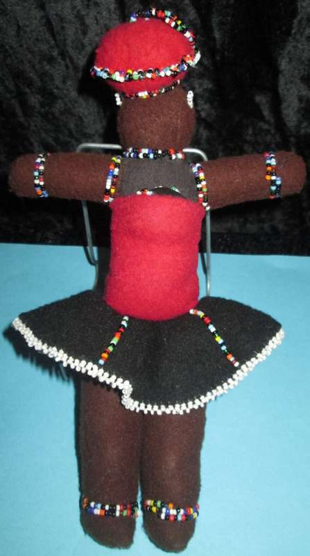 Home Decor-Collectable Handmade African Ndebele Doll with Baby
