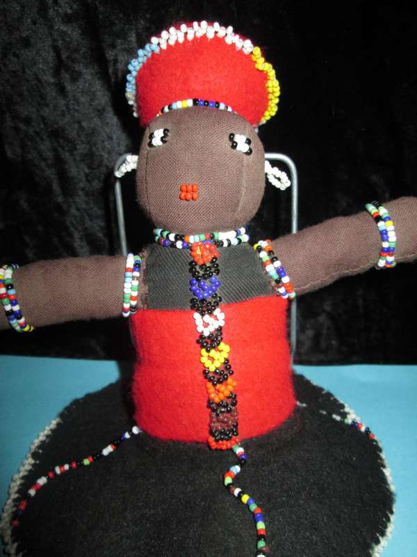 Home Decor-Collectable Handmade African Ndebele Doll with Baby
