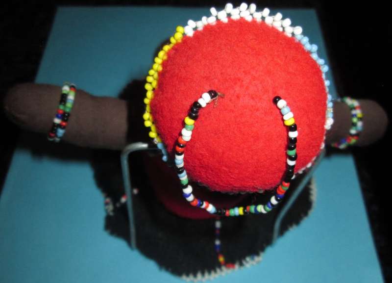 Home Decor-Collectable Handmade African Ndebele Doll with Baby