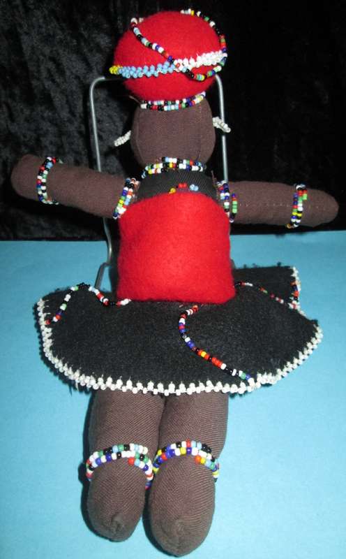 Home Decor-Collectable Handmade African Ndebele Doll with Baby