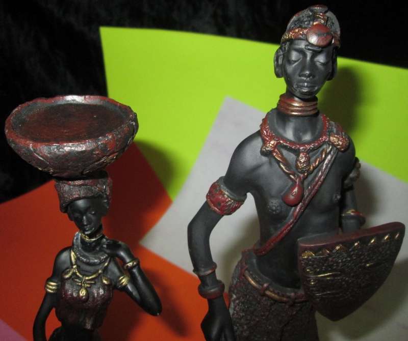 Home Decor-Pair of Collectable African Male & Female Figures made from Resin.