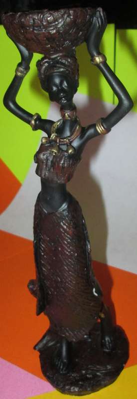 Home Decor-Collectable African Female Figure made from Resin-Chipped.