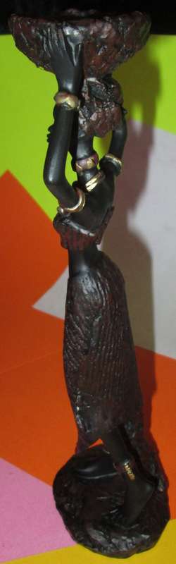 Home Decor-Collectable African Female Figure made from Resin-Chipped.