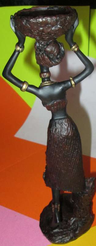Home Decor-Collectable African Female Figure made from Resin-Chipped.