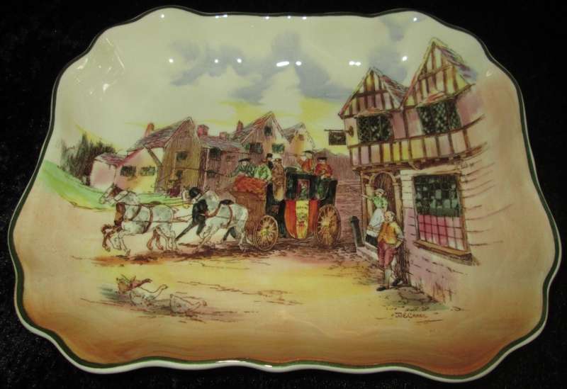 Home Decor-Kitchen Ware-Royal Doulton Old English Coaching Scenes Dish D6393