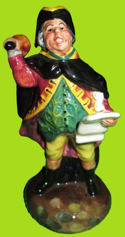 1988 Miniature Royal Doulton Figurine in Box-Town Crier HN3261-Hand Made and Hand Decorated.
