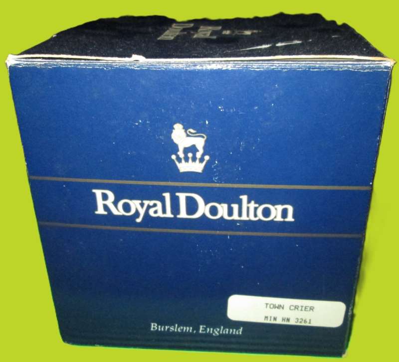 1988 Miniature Royal Doulton Figurine in Box-Town Crier HN3261-Hand Made and Hand Decorated.