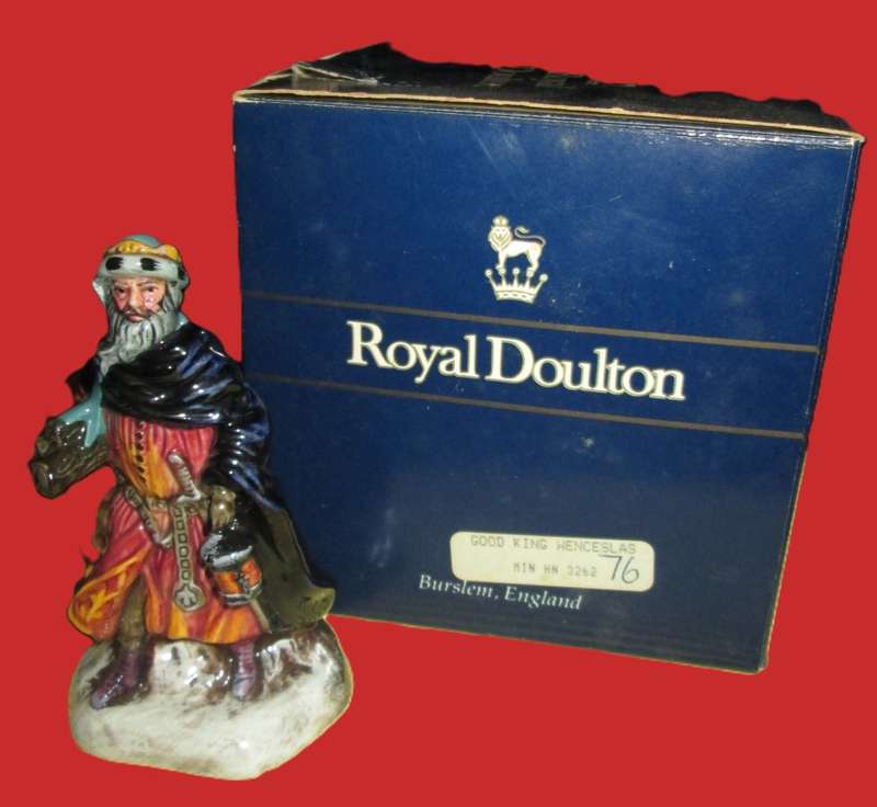 1988 Miniature Royal Doulton Figurine in Box-Good King Wenceslas HN3262-Hand Made and Hand Decorated