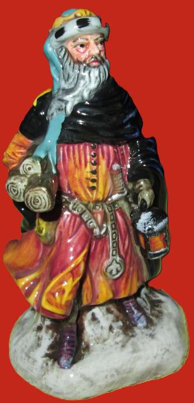 1988 Miniature Royal Doulton Figurine in Box-Good King Wenceslas HN3262-Hand Made and Hand Decorated