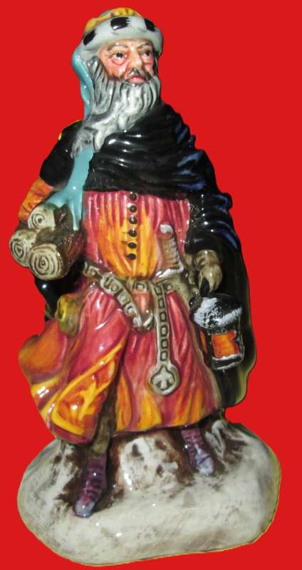 1988 Miniature Royal Doulton Figurine in Box-Good King Wenceslas HN3262-Hand Made and Hand Decorated