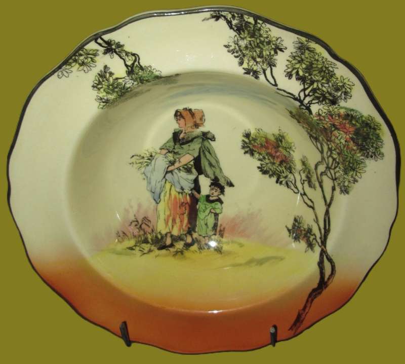 Home Decor-Wall Decor-Royal Doulton Small Bowl-The Gleaners Scenes D6123 1930`s
