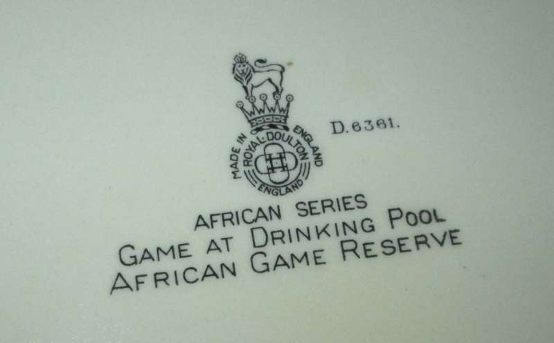 Wall Decor-Royal Doulton Plate-African Series-Game at drinking Pool-African Game Reserve-D6361