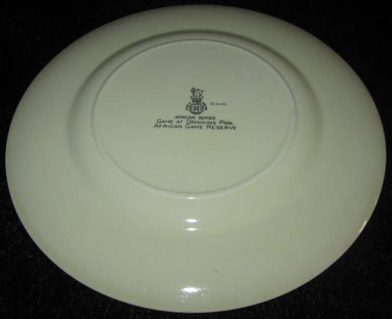 Wall Decor-Royal Doulton Plate-African Series-Game at drinking Pool-African Game Reserve-D6361