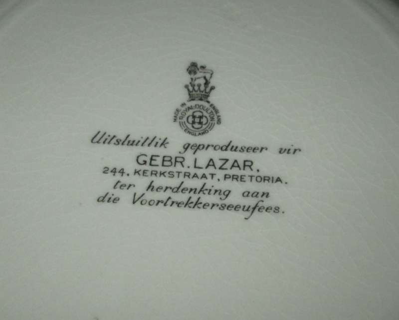 Wall Decor-Royal Doulton Commemorative Plate-`Voortrekker Eeufees` 16Dec 1838-16Dec 1938
