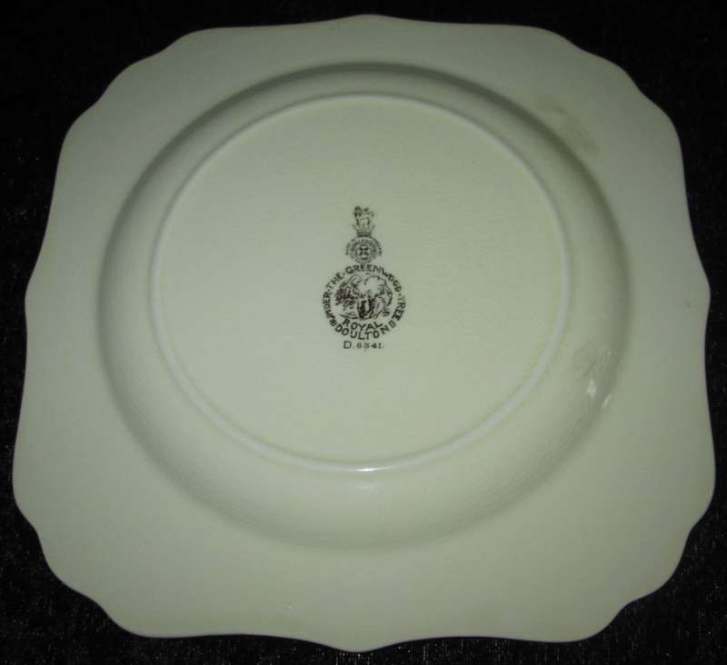 Wall Decor-Royal Doulton Plate-Under The Greenwood Tree D6341 19cm Square plate