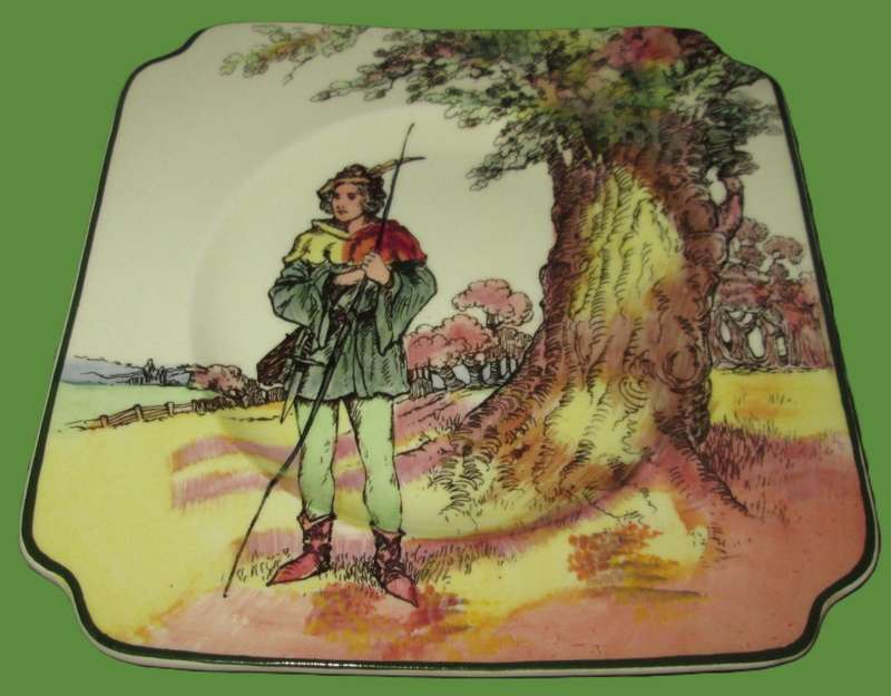 Wall Decor-Royal Doulton Plate-Under The Greenwood Tree D6341 14cm square plate