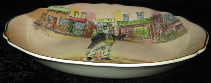 Wall Decor-Royal Doulton Bowl-Dickens Ware Cap`n Cuttle D6327 27cm long