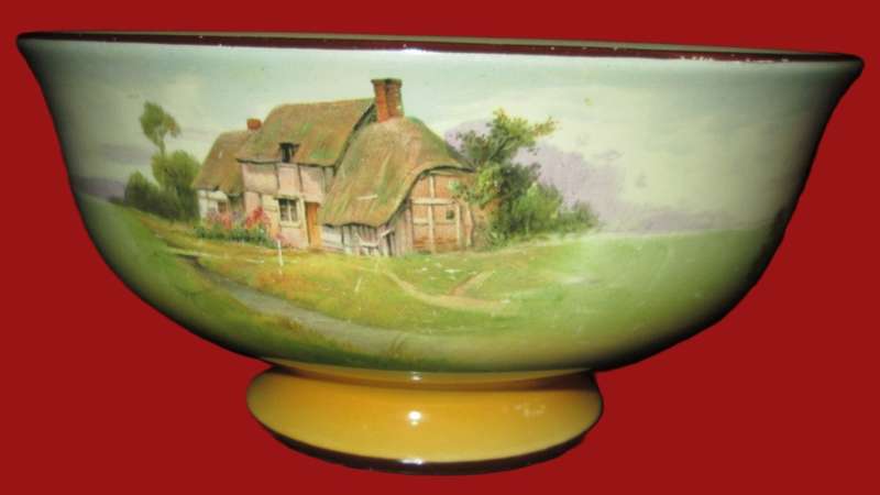 Kitchen Ware-Royal Doulton Footed Bowl-Farmhouse Scenery
