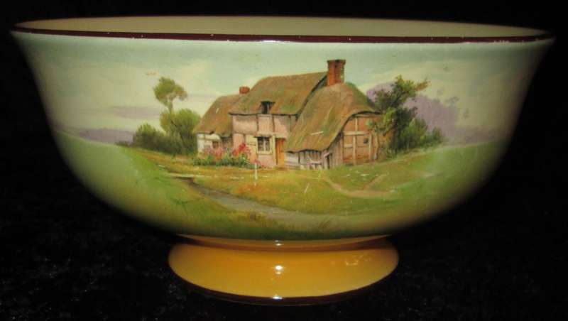 Kitchen Ware-Royal Doulton Footed Bowl-Farmhouse Scenery