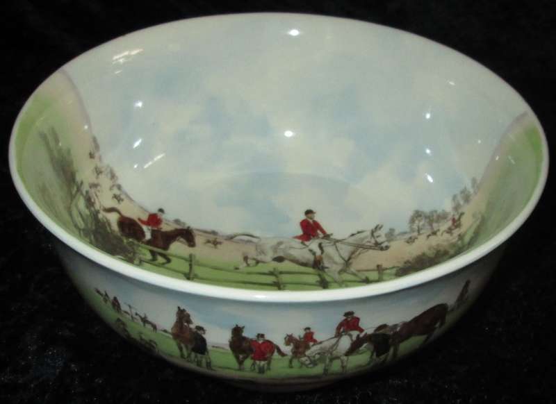Kitchen Ware-Royal Doulton Bowl-Posts and Rails D6326 The Fox Hunt