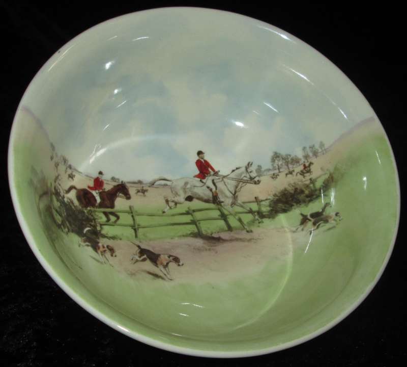 Kitchen Ware-Royal Doulton Bowl-Posts and Rails D6326 The Fox Hunt
