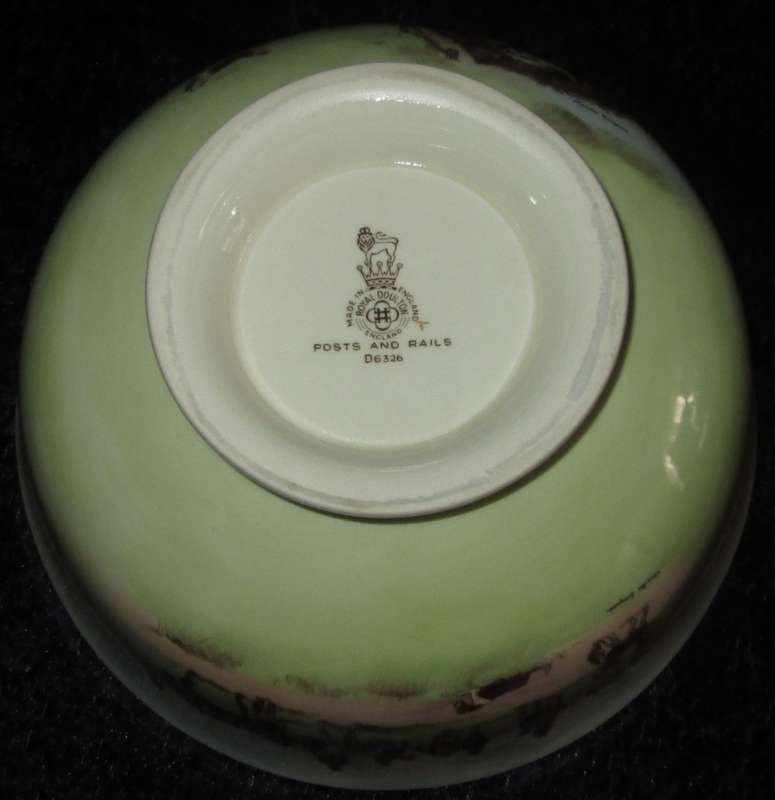 Kitchen Ware-Royal Doulton Bowl-Posts and Rails D6326 The Fox Hunt