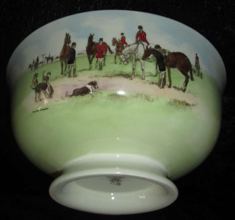 Kitchen Ware-Royal Doulton Bowl-Posts and Rails D6326 The Fox Hunt