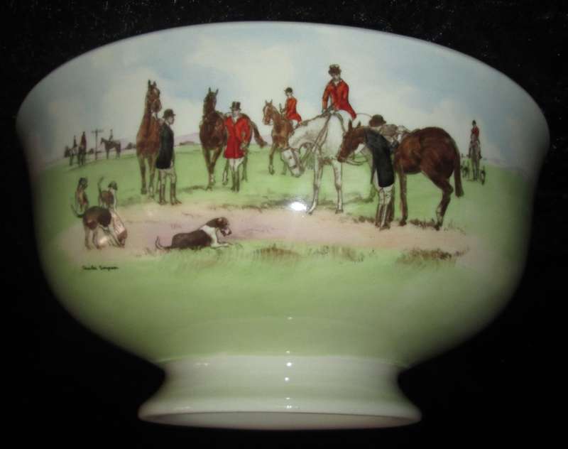 Kitchen Ware-Royal Doulton Bowl-Posts and Rails D6326 The Fox Hunt