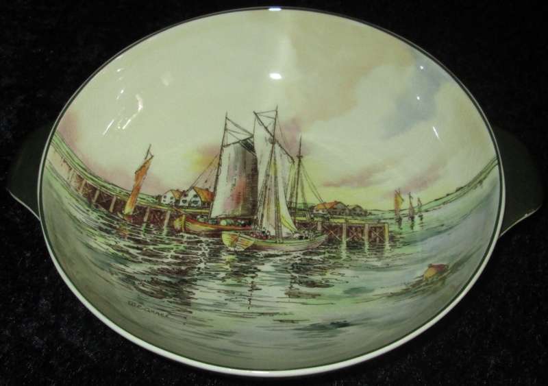 Kitchen Ware-Royal Doulton Bowl with tab handles-Home Waters D6434