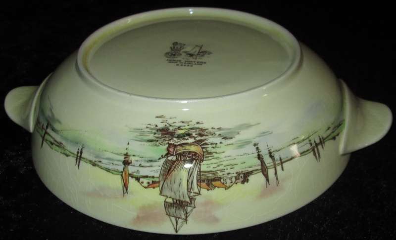 Kitchen Ware-Royal Doulton Bowl with tab handles-Home Waters D6434