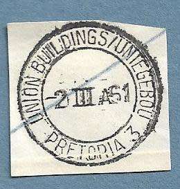 1961-Union Buildings Pretoria Cancel/Postmark/Post Mark