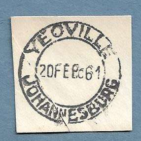 1961-Yeoville Johannesburg Cancel/Postmark/Post Mark
