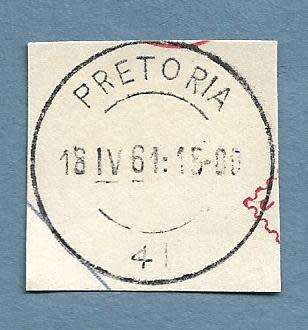 1961-Pretoria Cancel/Postmark/Post Mark
