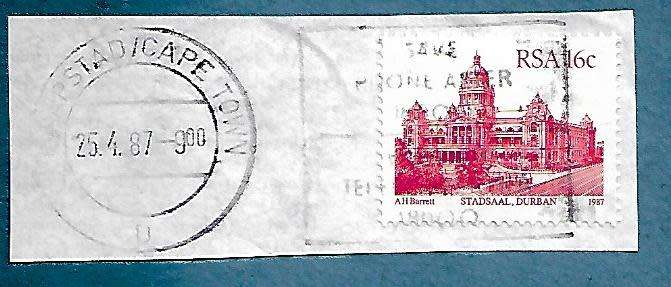 1987-Cape Town Cancel/Postmark/Post Mark