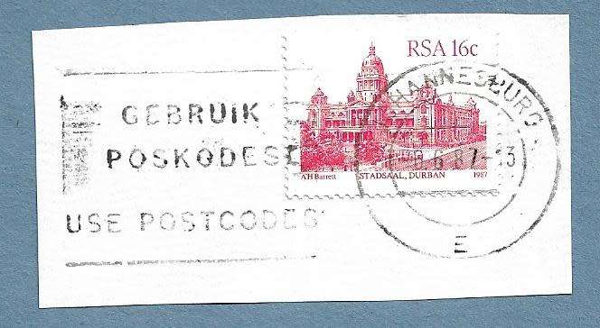 1987-Johannesburg Cancel/Postmark/Post Mark
