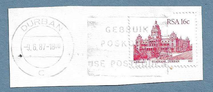 1987-Durban Cancel/Postmark/Post Mark