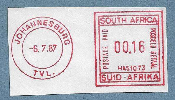 1987-Johannesburg Cancel/Postmark/Post Mark