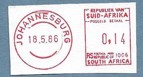1986-Johannesburg Cancel/Postmark/Post Mark