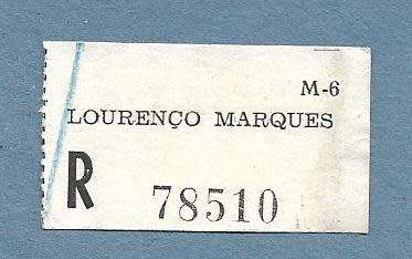 Registration Label-Lourenco Marques R 78510