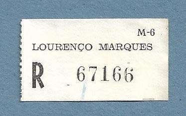 Registration Label-Lourenco Marques R 67166