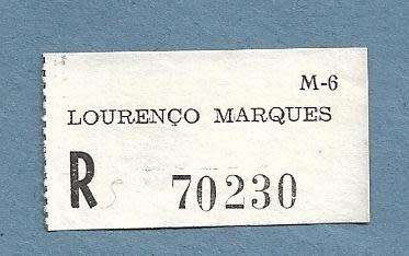 Registration Label-Lourenco Marques R 70230