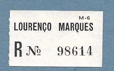 Registration Label-Lourenco Marques R 98614