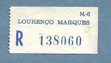 Registration Label-Lourenco Marques R 138060